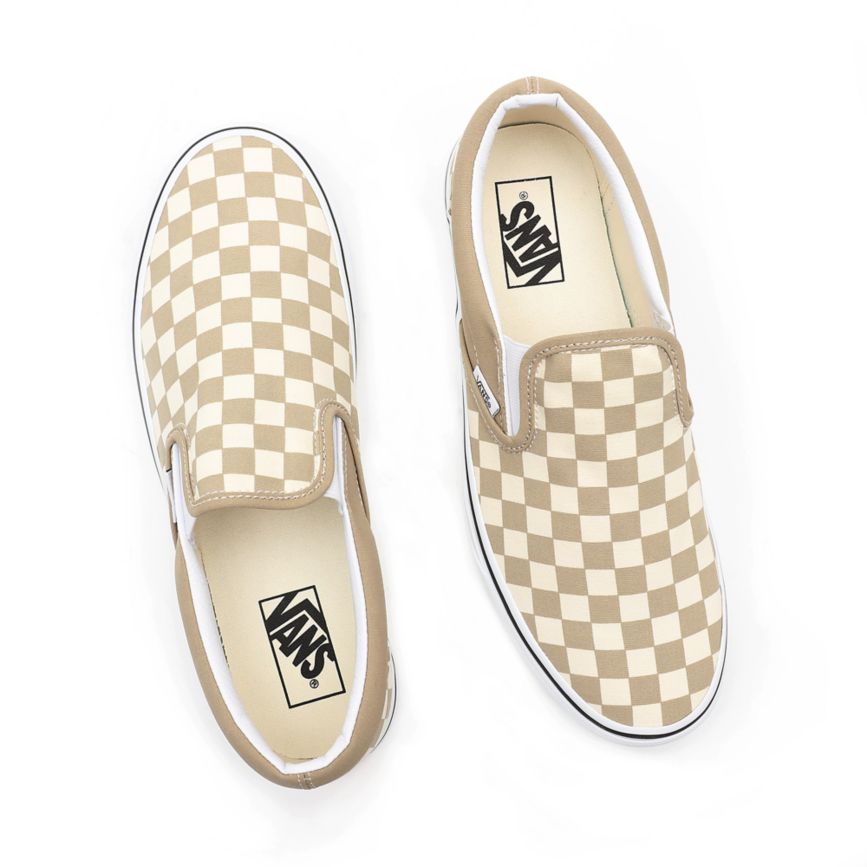 Vans Checkerboard Classic Slip-On Kengät Beige | VN200E5GZ82