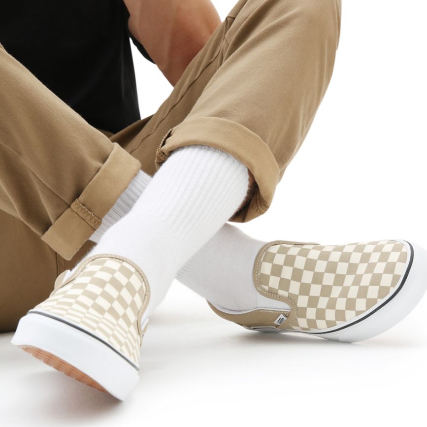 Vans Checkerboard Classic Slip-On Kengät Beige | VN200E5GZ82