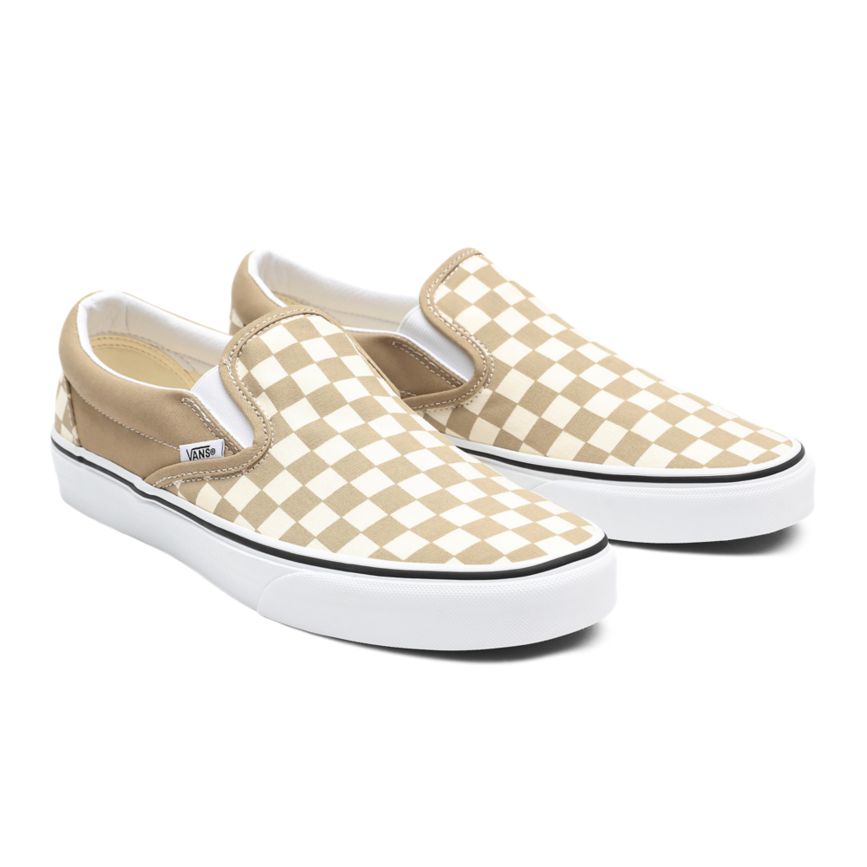 Vans Checkerboard Classic Slip-On Kengät Beige | VN200E5GZ82