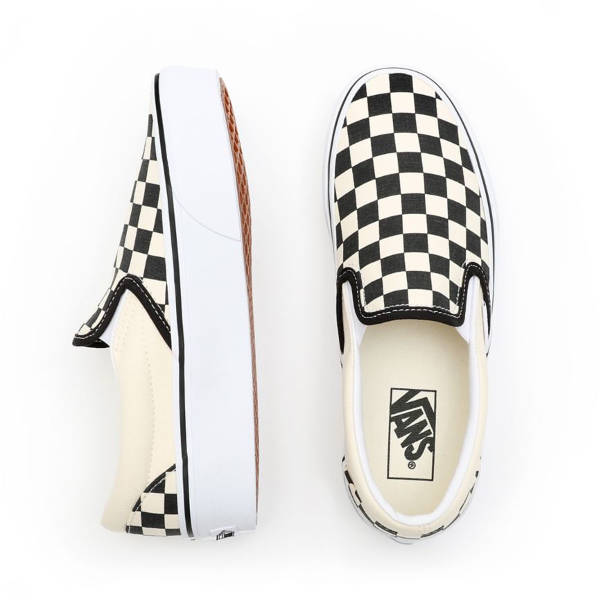 Vans Checkerboard Classic Slip-On Platform Kengät Mustat | VN004X1TZ65