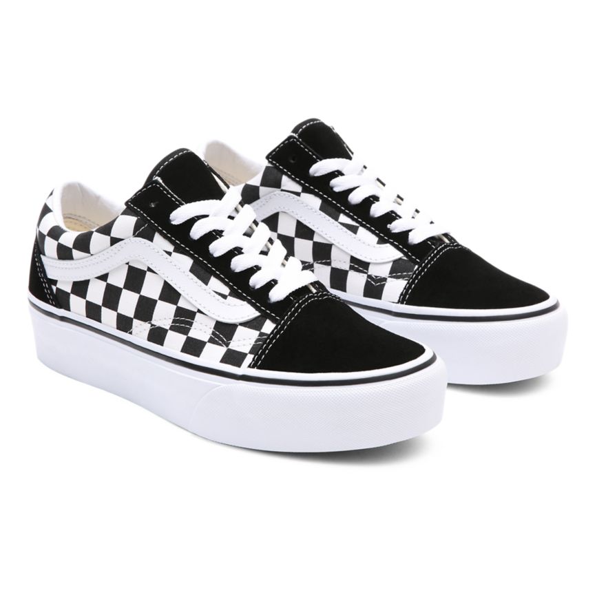 Vans Checkerboard Old Skool Platform Kengät Mustat | VN639N7AA96