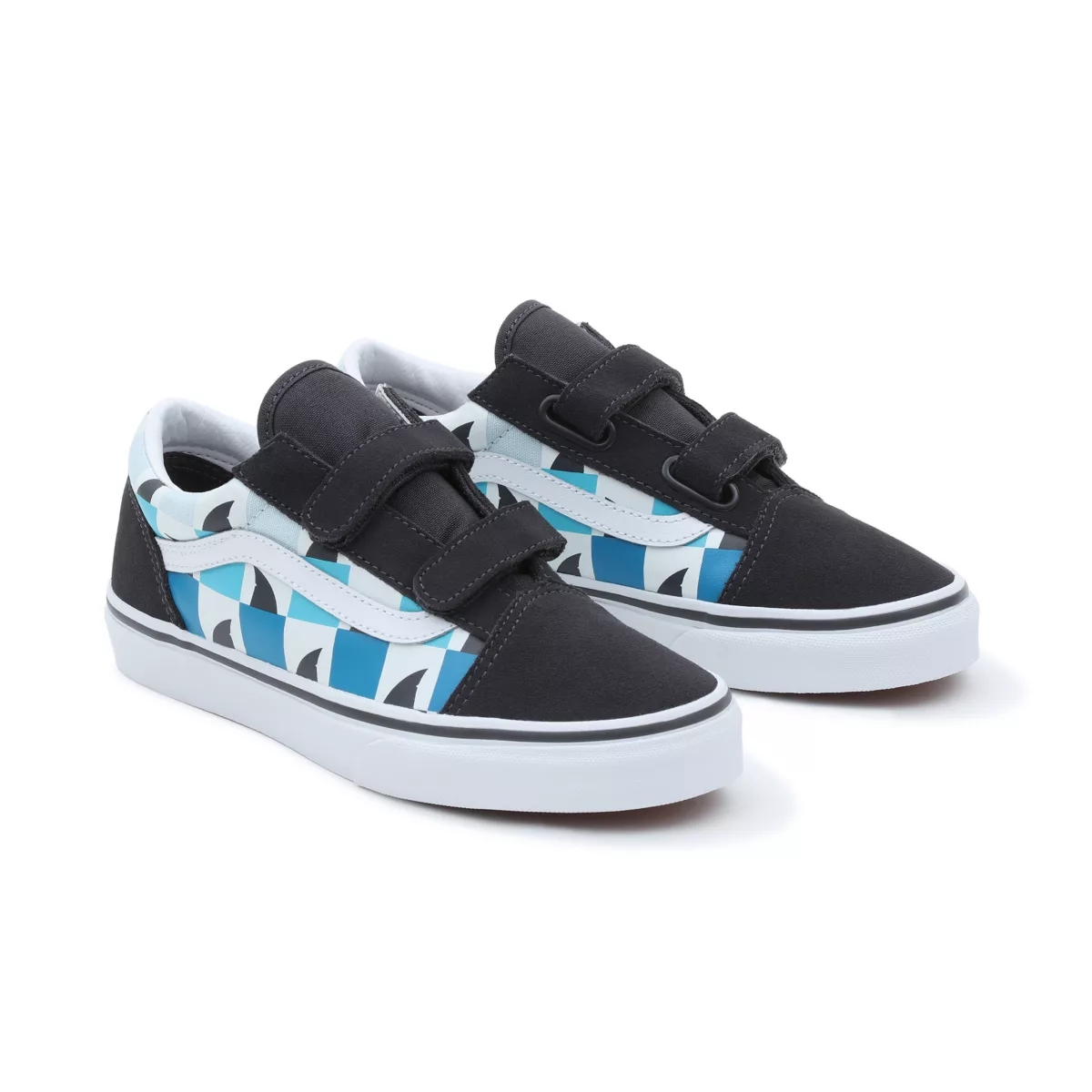 Vans Glow Checkerboard Sharks Old Skool Tarranauha Kengät Mustat | VN963K2KC46