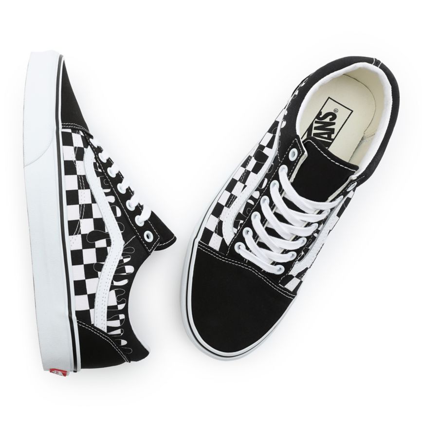 Vans Paint Drip Checkerboard Old Skool Kengät Mustat | VN128M7MH14