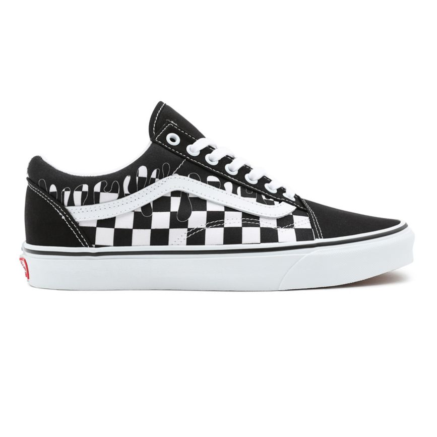 Vans Paint Drip Checkerboard Old Skool Kengät Mustat | VN128M7MH14