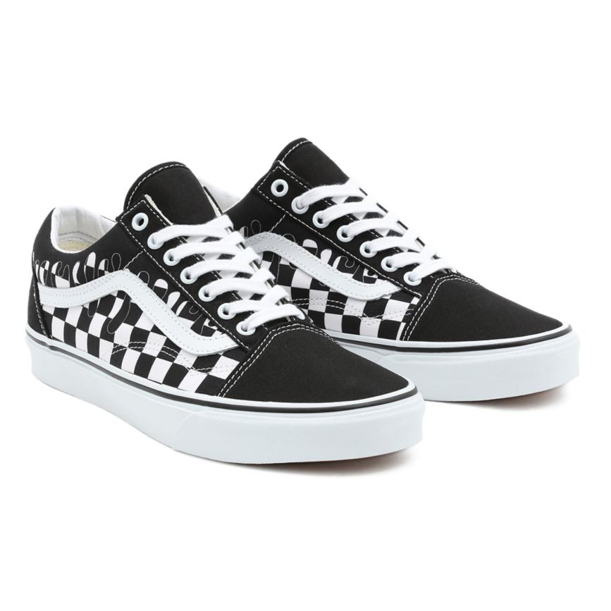 Vans Paint Drip Checkerboard Old Skool Kengät Mustat | VN128M7MH14