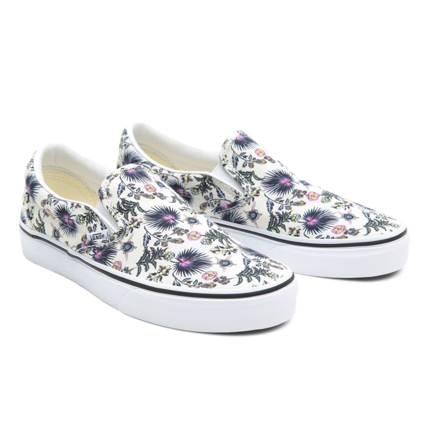 Vans Paradise Floral Classic Slip-On Kengät Valkoinen | VN064W5OQ04