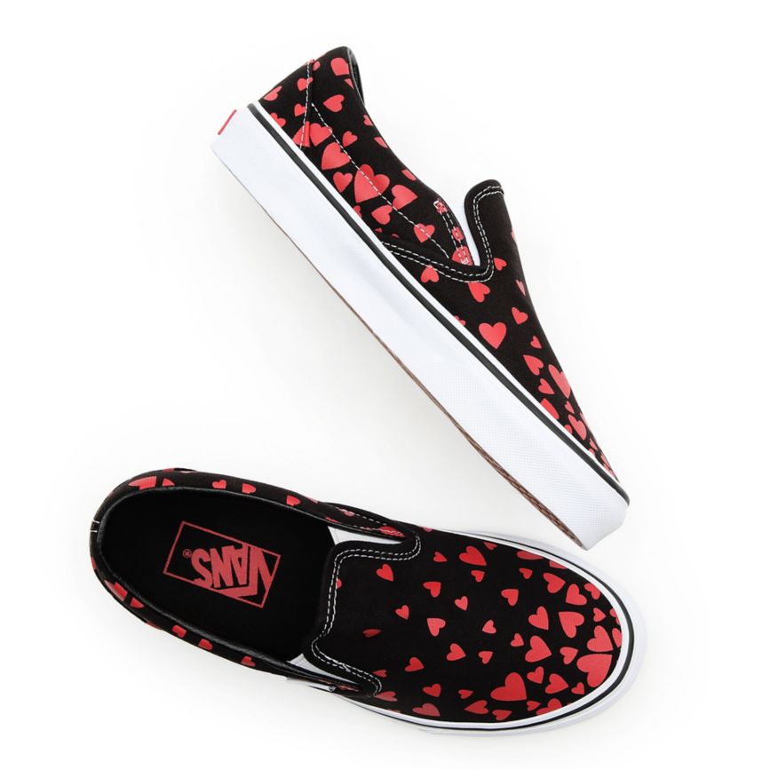 Vans Valentines Hearts Classic Slip-On Kengät Mustat | VN194I5QF42